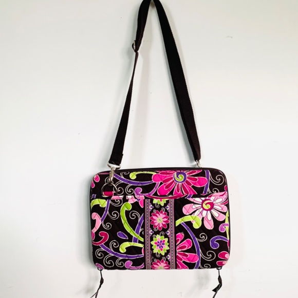 Vera Bradley Purple Punch Tablet Case Hard Shell iPad Mini Laptop Bag Crossbody - Picture 2 of 8